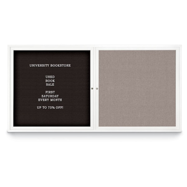 Corkboard, Single Door, Radius Frame, 18x24", Bronze/Burgundy